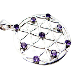Evelyn Purple Vintage Statement Pendant with Gemstone Accents