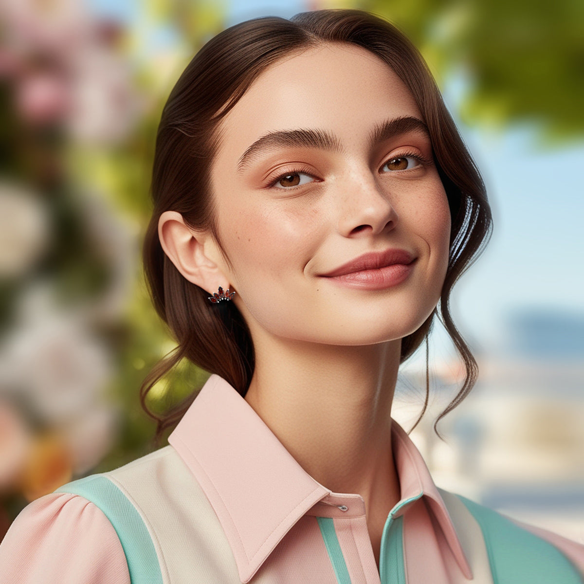 Mei Red Dainty Stud Earrings for Everyday Glam