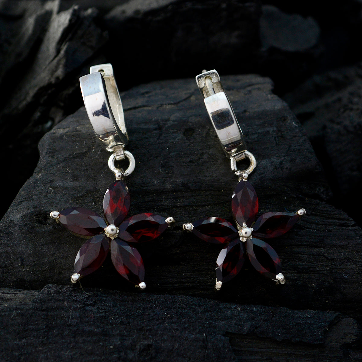 Lourdes Red Gemstone Dangle Earrings for Every Occasion