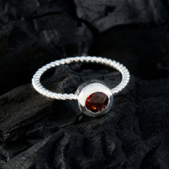 Saanvi Red Solitaire Ring for Women with Twisted Band