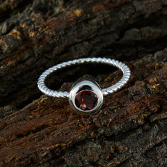 Saanvi Red Solitaire Ring for Women with Twisted Band