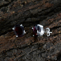 Milagros Red Solitaire Stud Earrings for Glam Looks