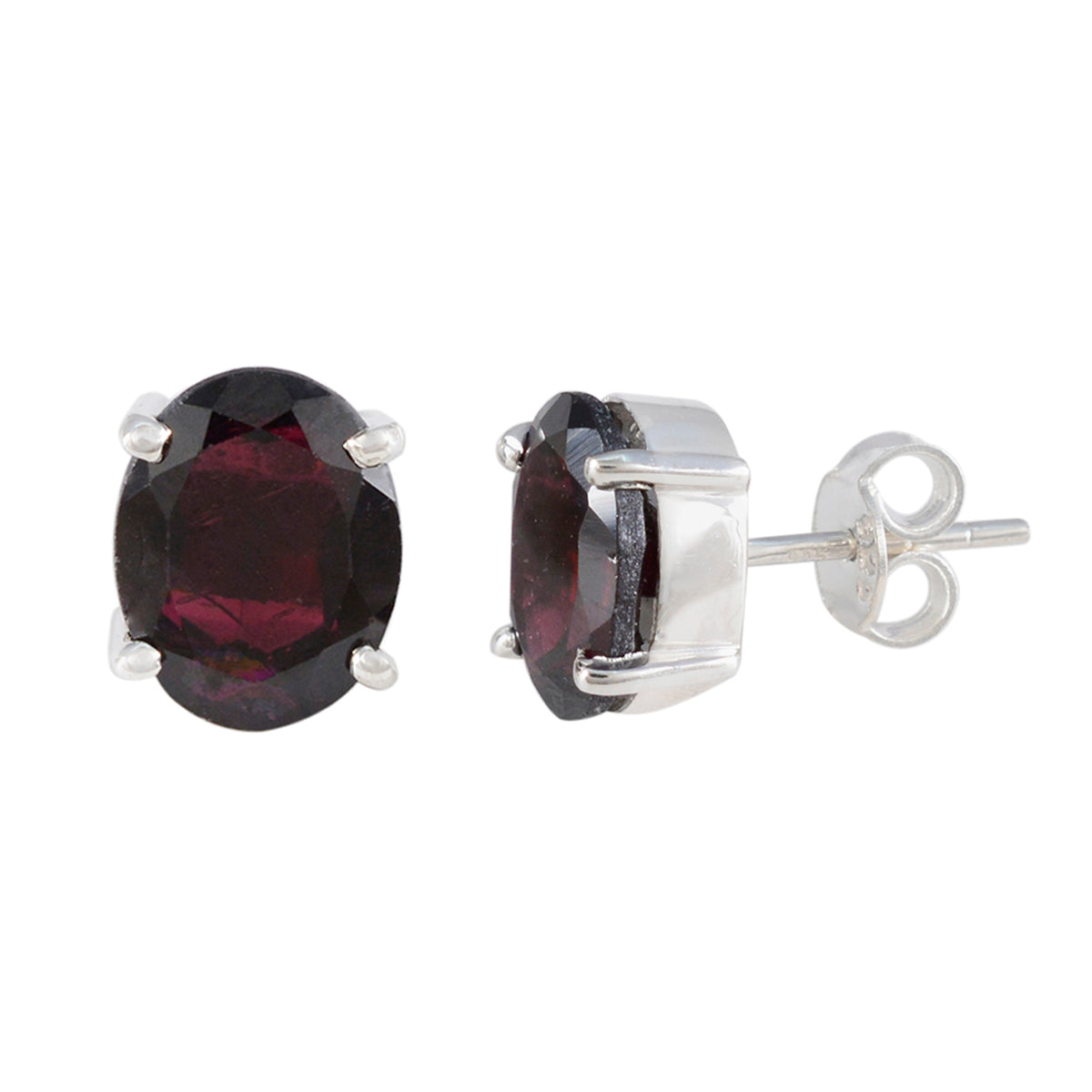 Milagros Red Solitaire Stud Earrings for Glam Looks