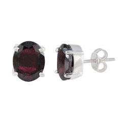 Milagros Red Solitaire Stud Earrings for Glam Looks