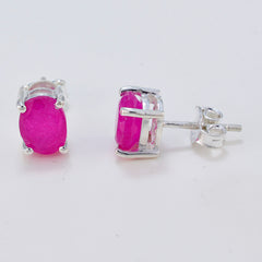 Aisha Red Solitaire Stud Earrings for Everyday Glam