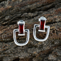 Amanda Red Solitaire Stud Earrings for Stylish Glam