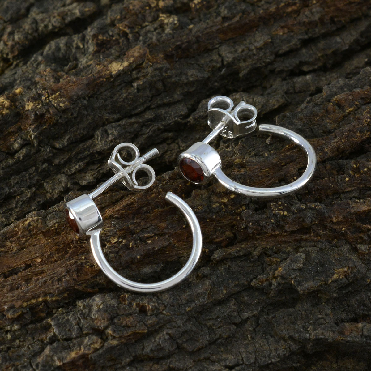 Isabel Red Solitaire Stud Earrings for Everyday Glam