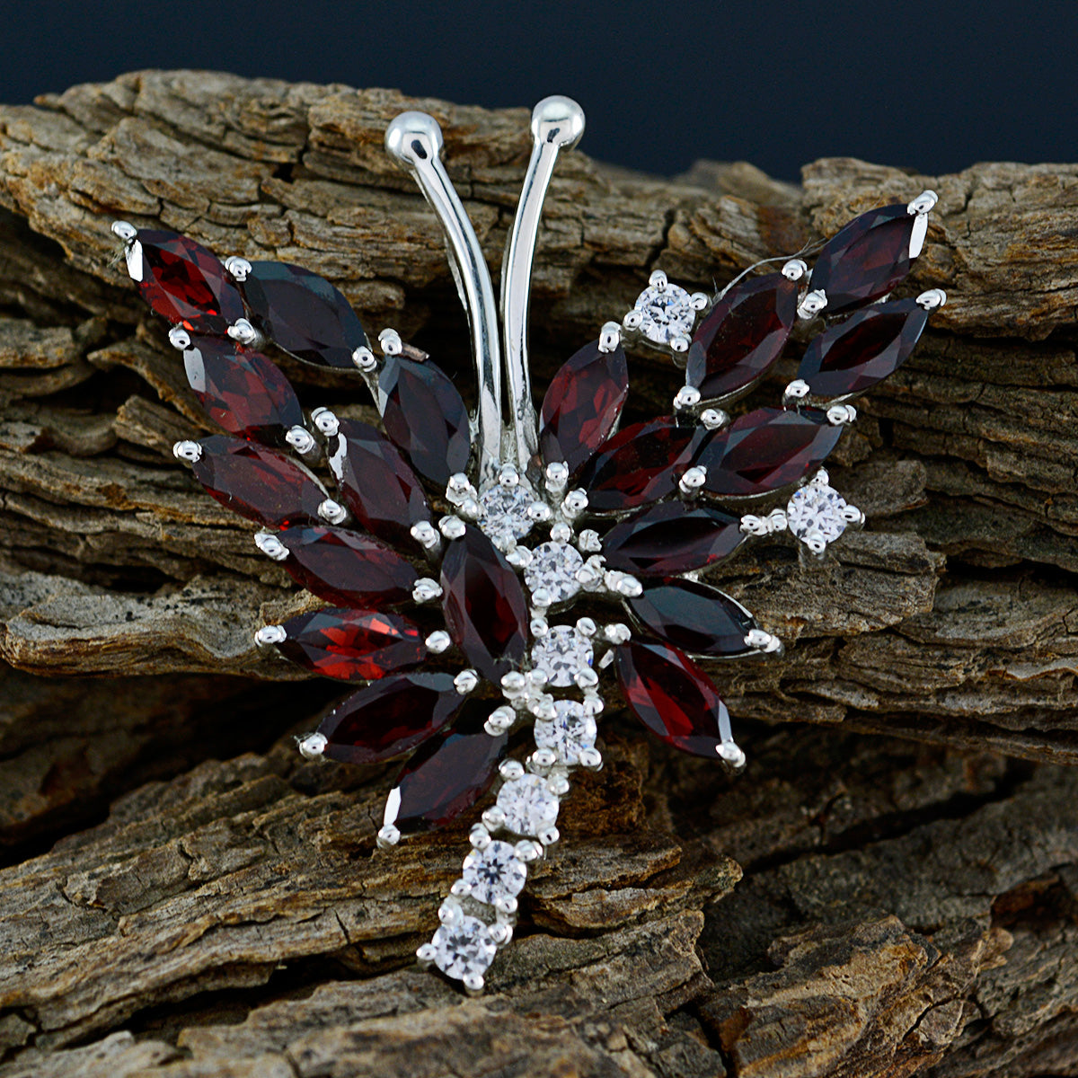 Layla Red Statement Pendant - Butterfly Design Jewelry