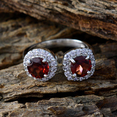Zazlle red toi et moi ring featuring round red gemstones surrounded by sparkling crystals