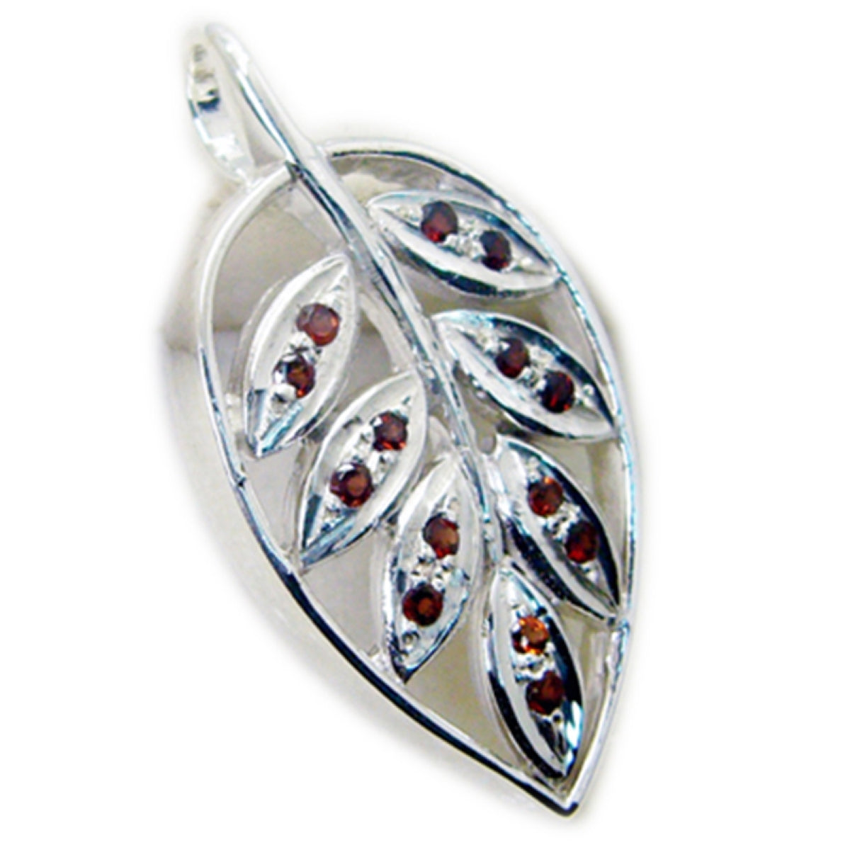 Nora Red Vintage Featherlight Pendant with Gemstone Detail