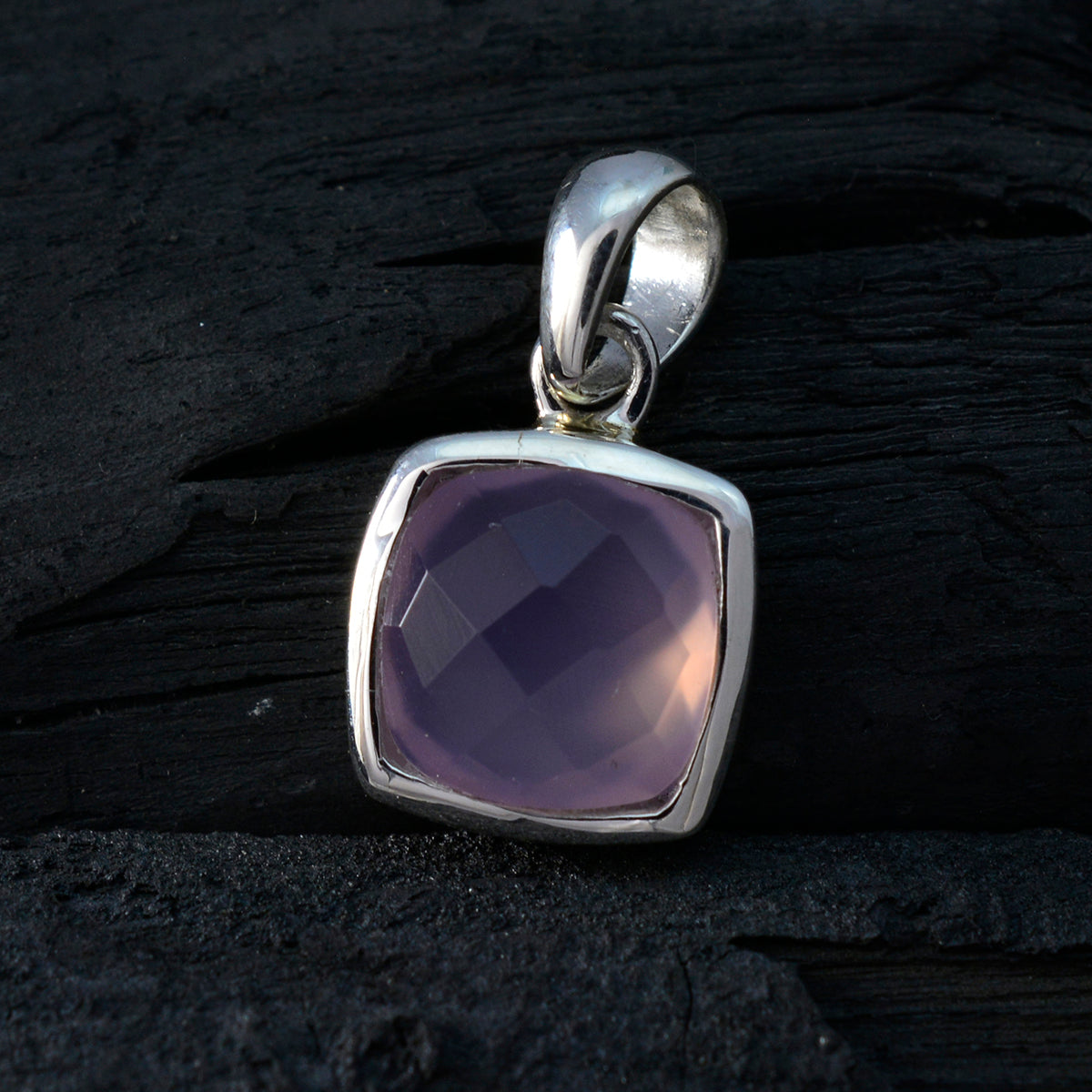 Riley Pink Pendant Jewelry - Elegant Silver Gemstone Pendant