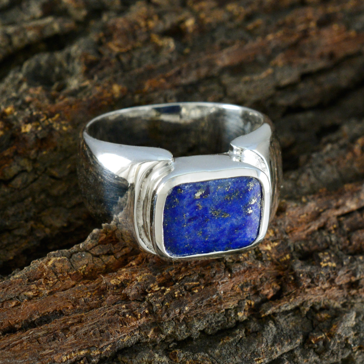 Olivia Abstract Blue Solitaire Ring