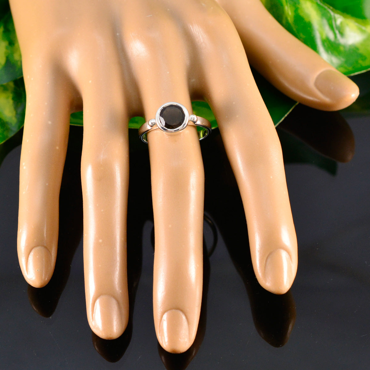 Teresa Abstract Brown Solitaire Ring