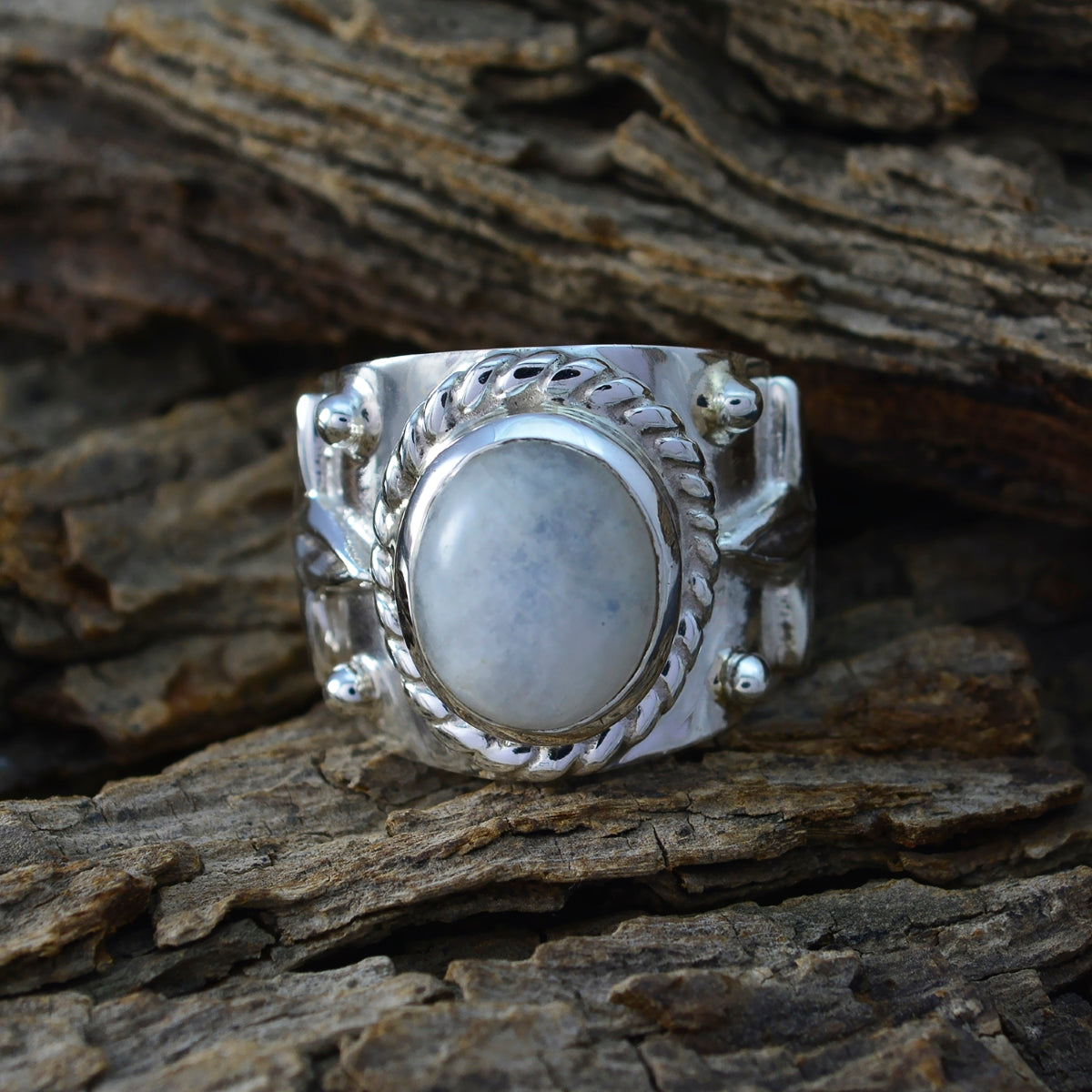 Riley Abstract White Solitaire Ring