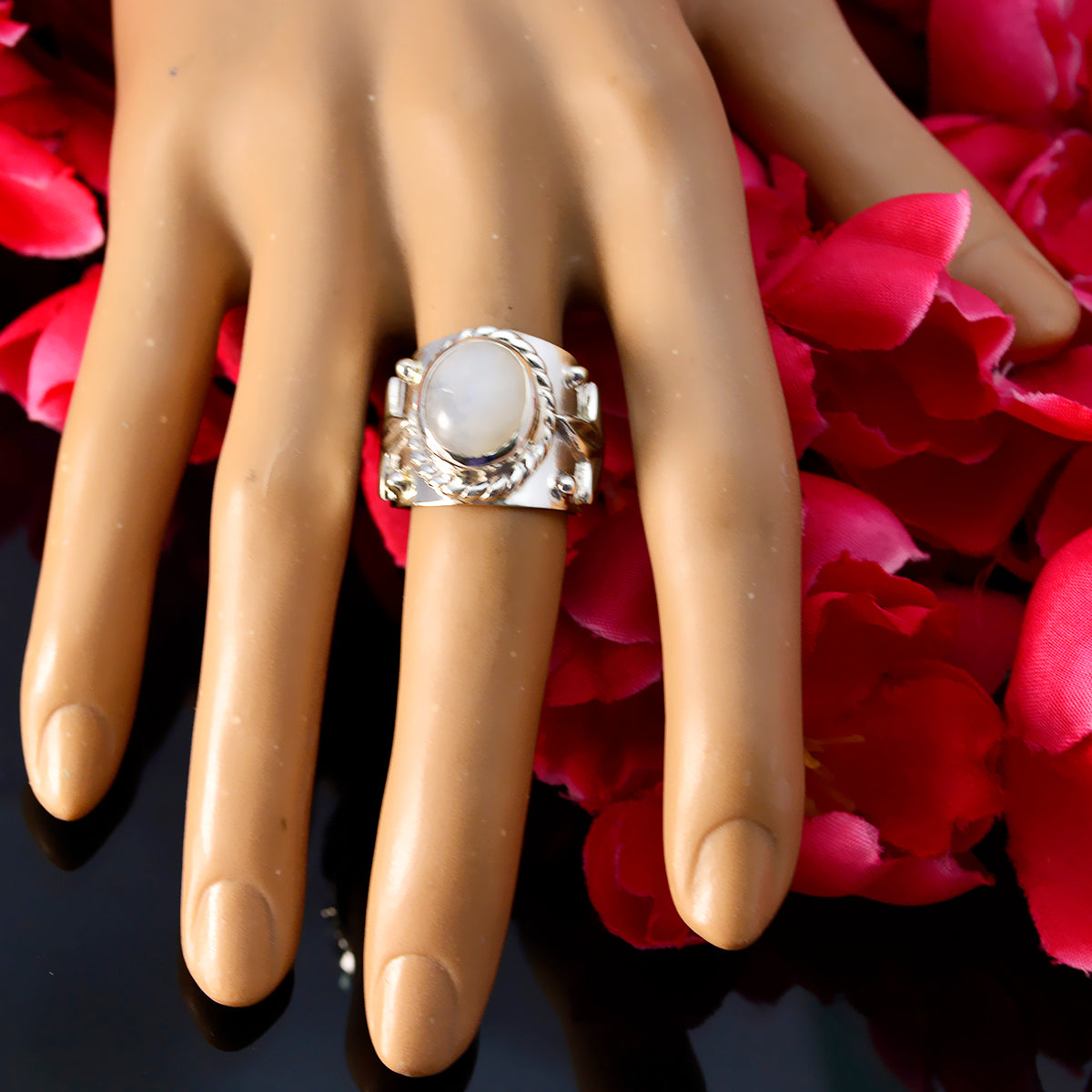Riley Abstract White Solitaire Ring