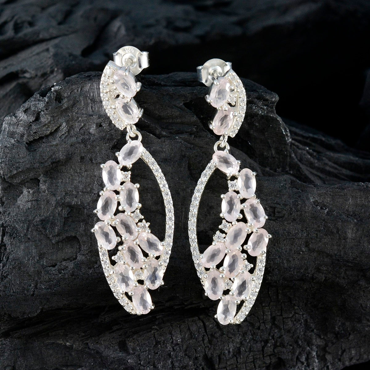 Aiko Pink Stud Earrings - Elegant Gemstone Design