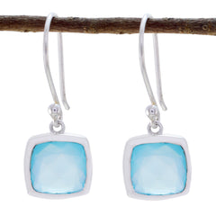Tereza Aqua Dangle Earrings for Everyday Chic Aqua Chalcedony Green Dangle