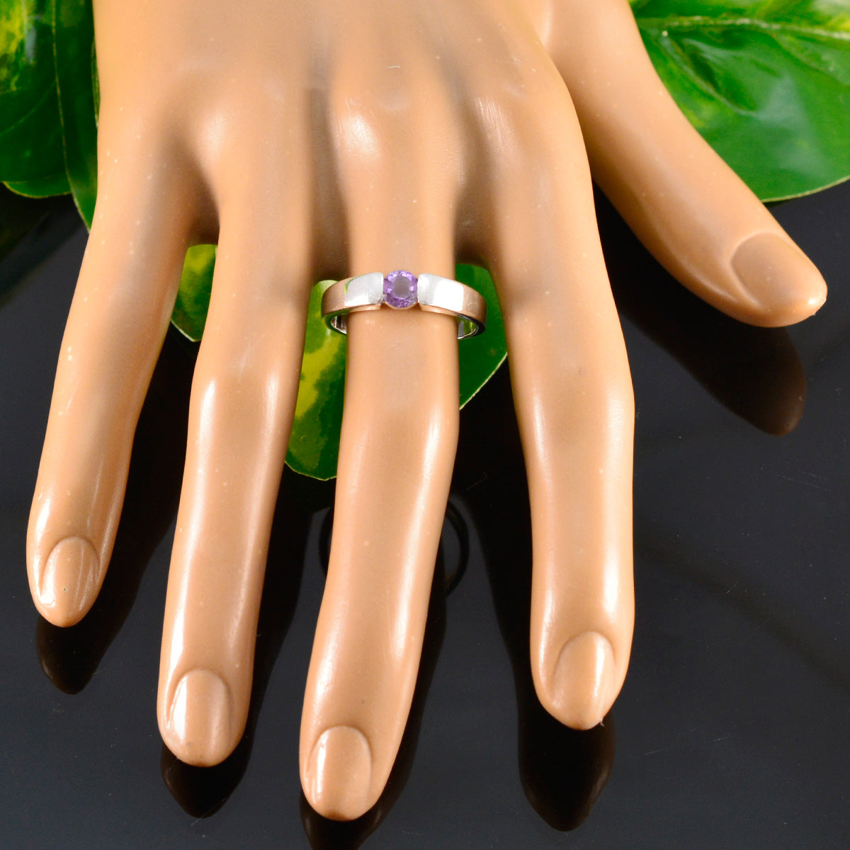 Audrey Romantic Purple Solitaire Ring
