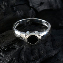 Rebeca Black Solitaire Ring for Women in Silver