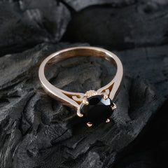 Sakura Black Solitaire Ring for Women Elegant Jewelry