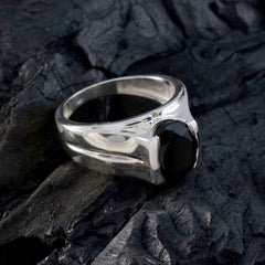 Renata Black Solitaire Ring India with Sterling Silver