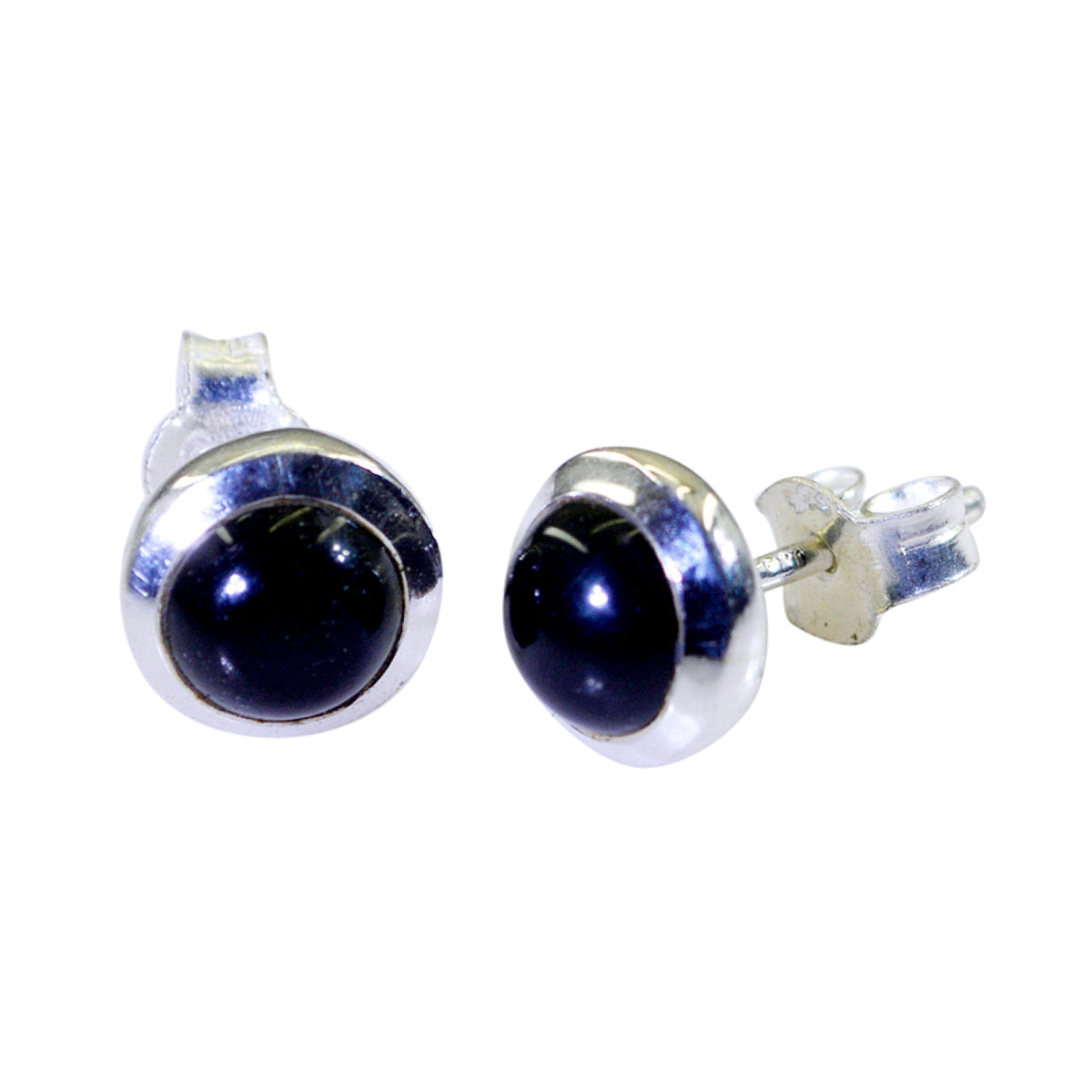 Carolina Black Solitaire Stud Earrings for Everyday Glam Black Onyx Black Stud