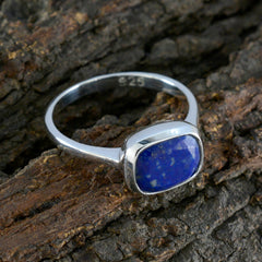 Noelia Blue Solitaire Gemstone Ring in Sterling Silver