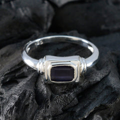 Lakshmi Blue Solitaire Ring for Women in Silver