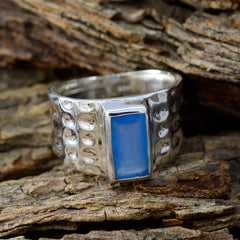 Liyana Blue Solitaire Ring for Women in Silver