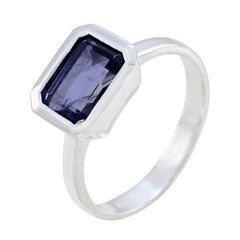 Agustina Blue Solitaire Ring for Women Silver Band