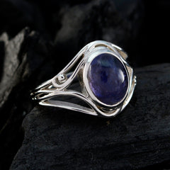Kristine Blue Solitaire Ring India with Silver Design