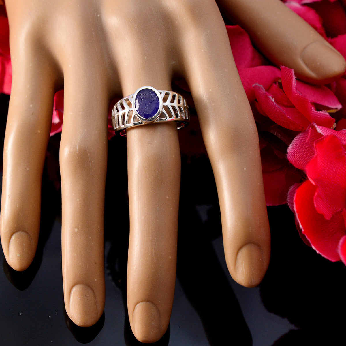 Sophia Rope-Wire Blue Solitaire Ring