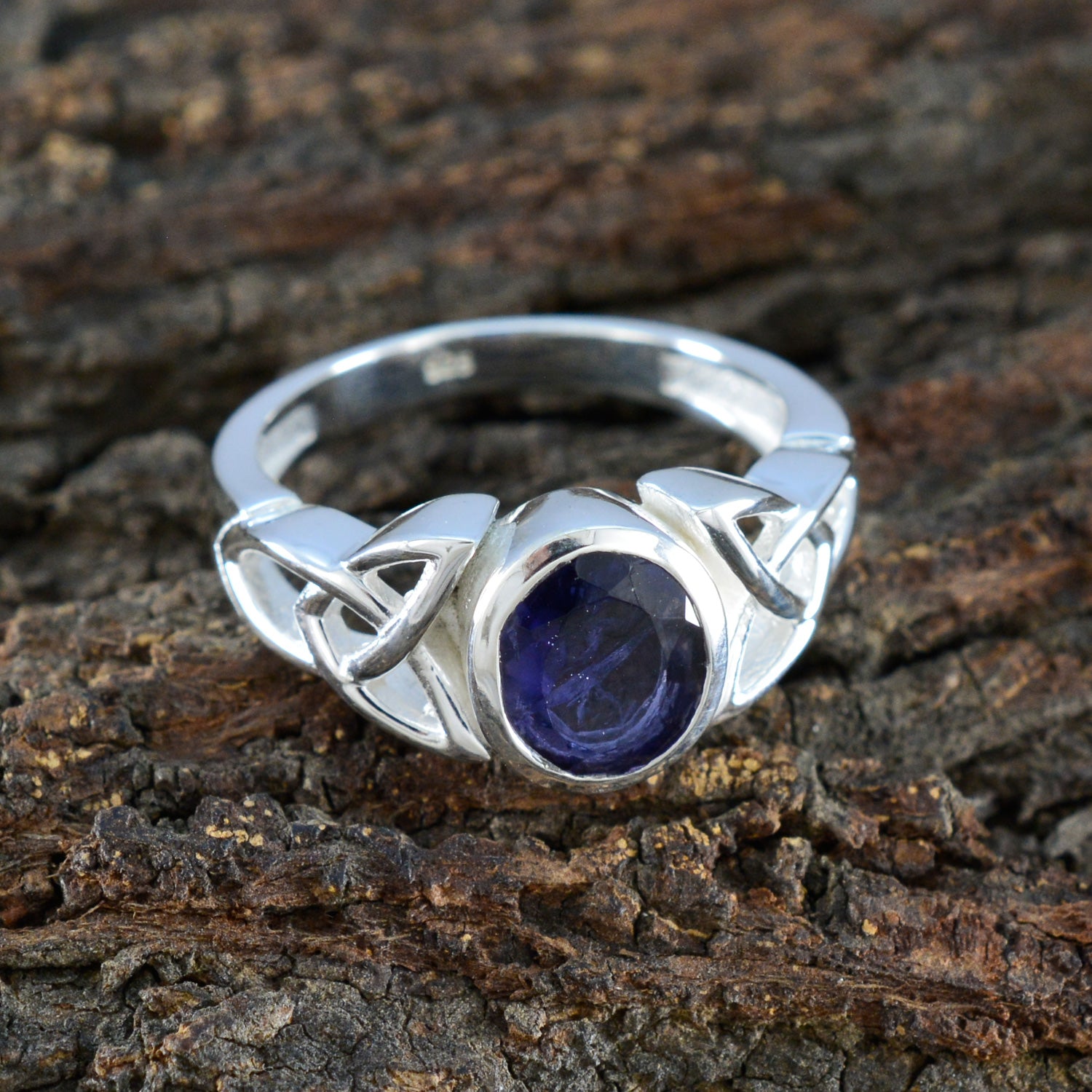 Kennedy Traditional Blue Solitaire Ring