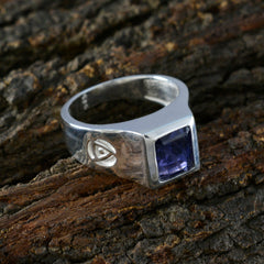 Isabella Contemporary Blue Solitaire Ring
