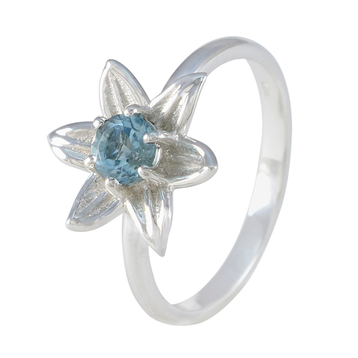 Jia Contemporary Blue Solitaire Ring