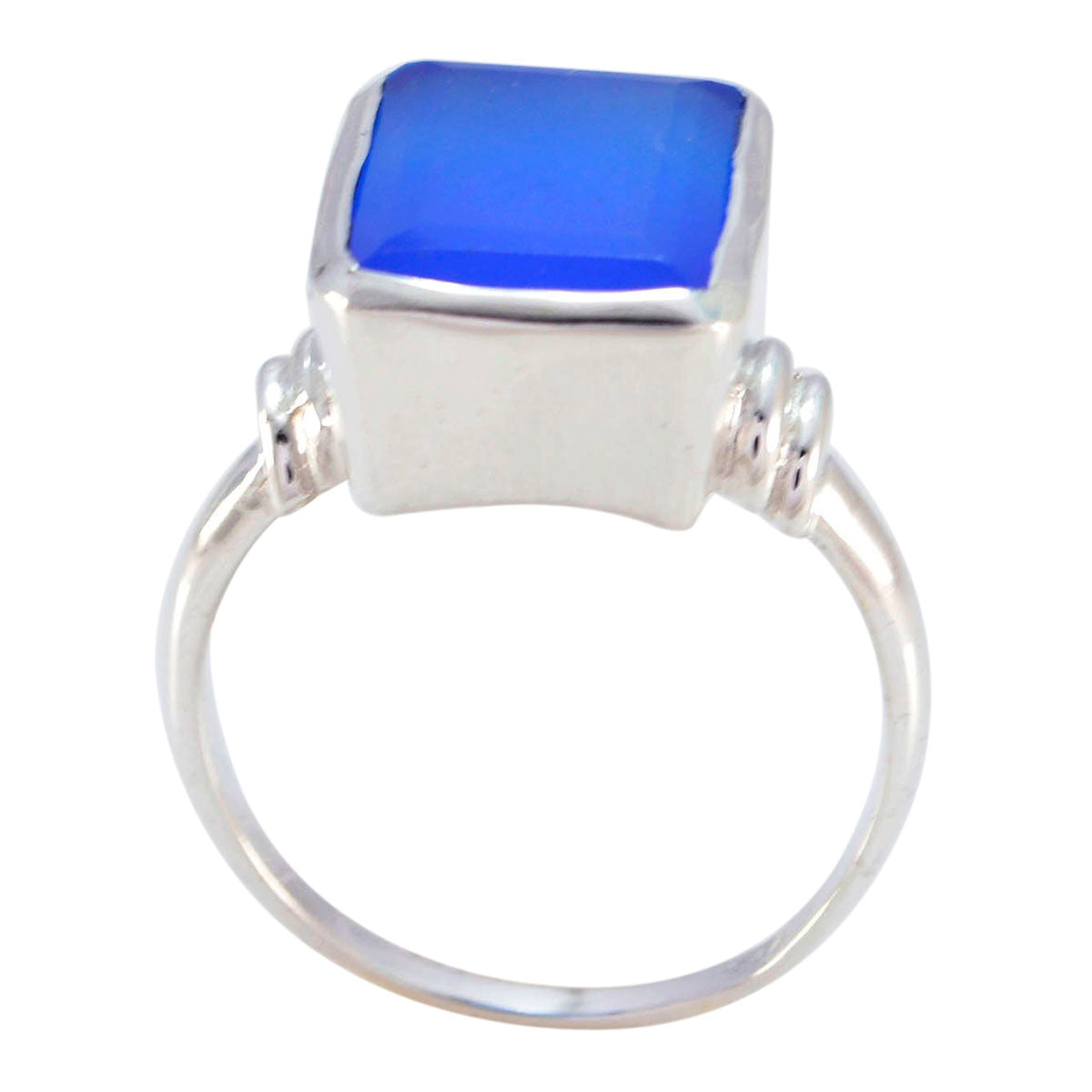 Lucia Blue Solitaire Ring with Square Gemstone