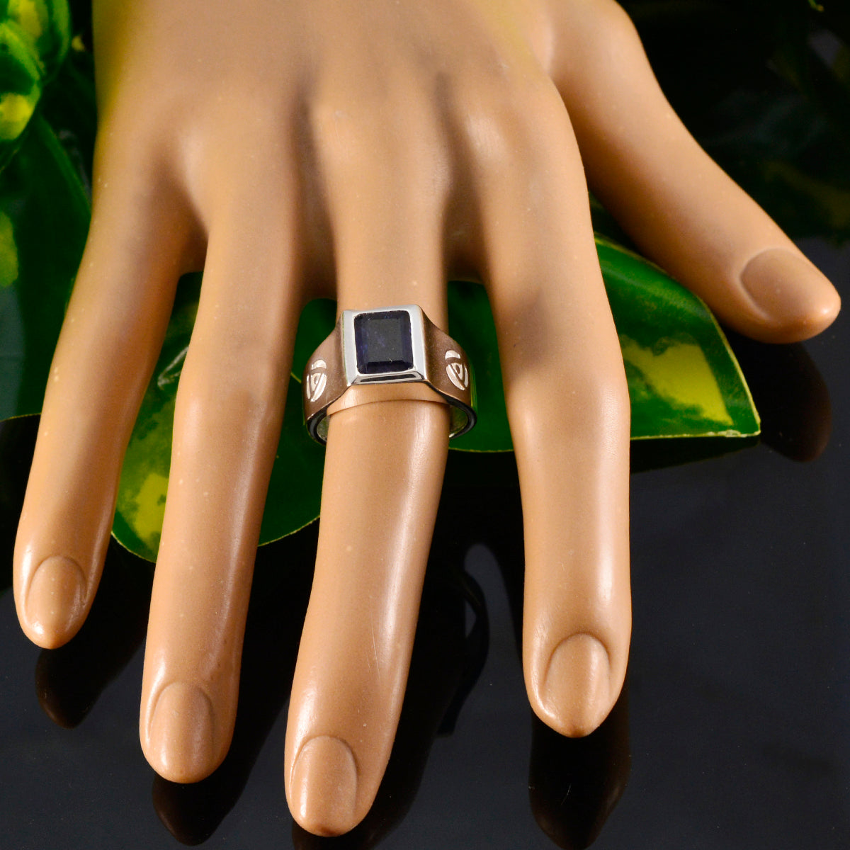 Isabella Contemporary Blue Solitaire Ring