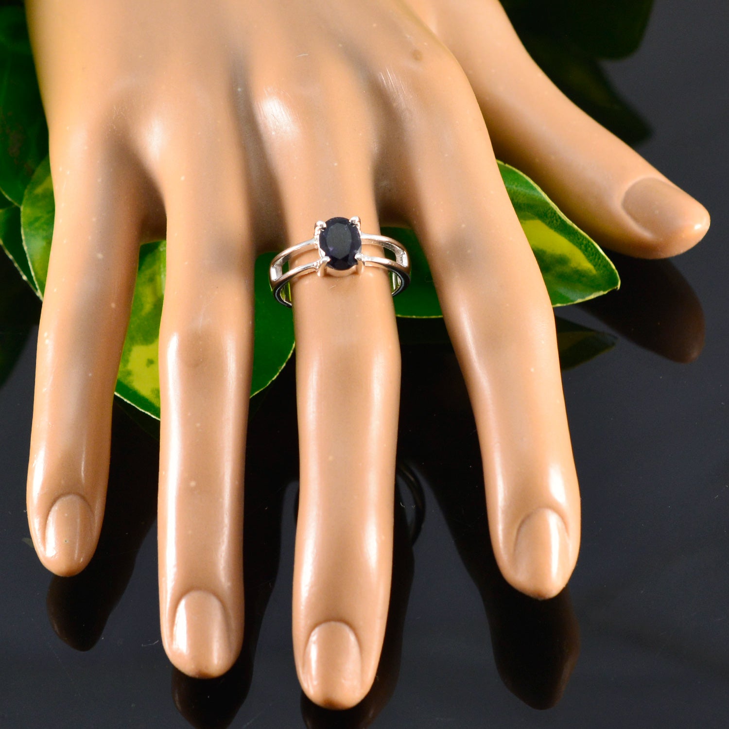 Aria Blue Solitaire Ring Elegant Oval Gemstone Ring