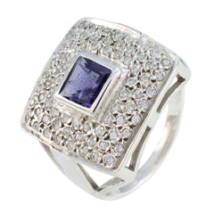 Renata Blue Stone Halo Ring Sterling Silver Jewelry