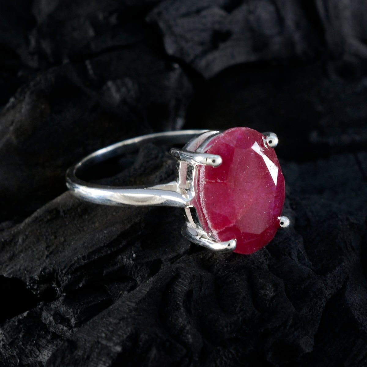 Pauline Boho Red Solitaire Ring with Ruby Gemstone