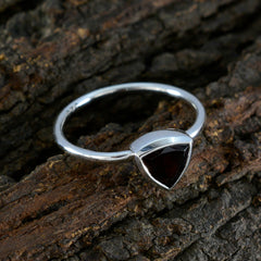 Sara Boho Red Solitaire Ring in Sterling Silver