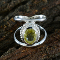Natalia Boho Yellow Solitaire Ring with Sterling Silver