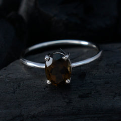 Naomi Romantic Brown Solitaire Ring