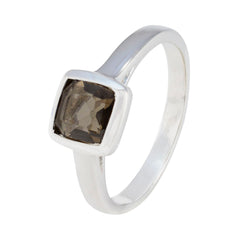 Violet Brown Solitaire Ring for Women in Silver