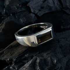 Natcha Brown Solitaire Ring for Women in Silver