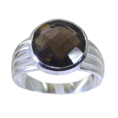 Kristine Brown Solitaire Ring Online with Silver Band