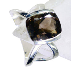 Grace Brown Solitaire Ring with Elegant Silver Band