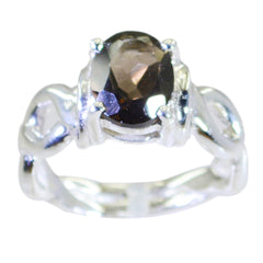 Paula Rope-Wire Brown Solitaire Ring smoky quartz Brown