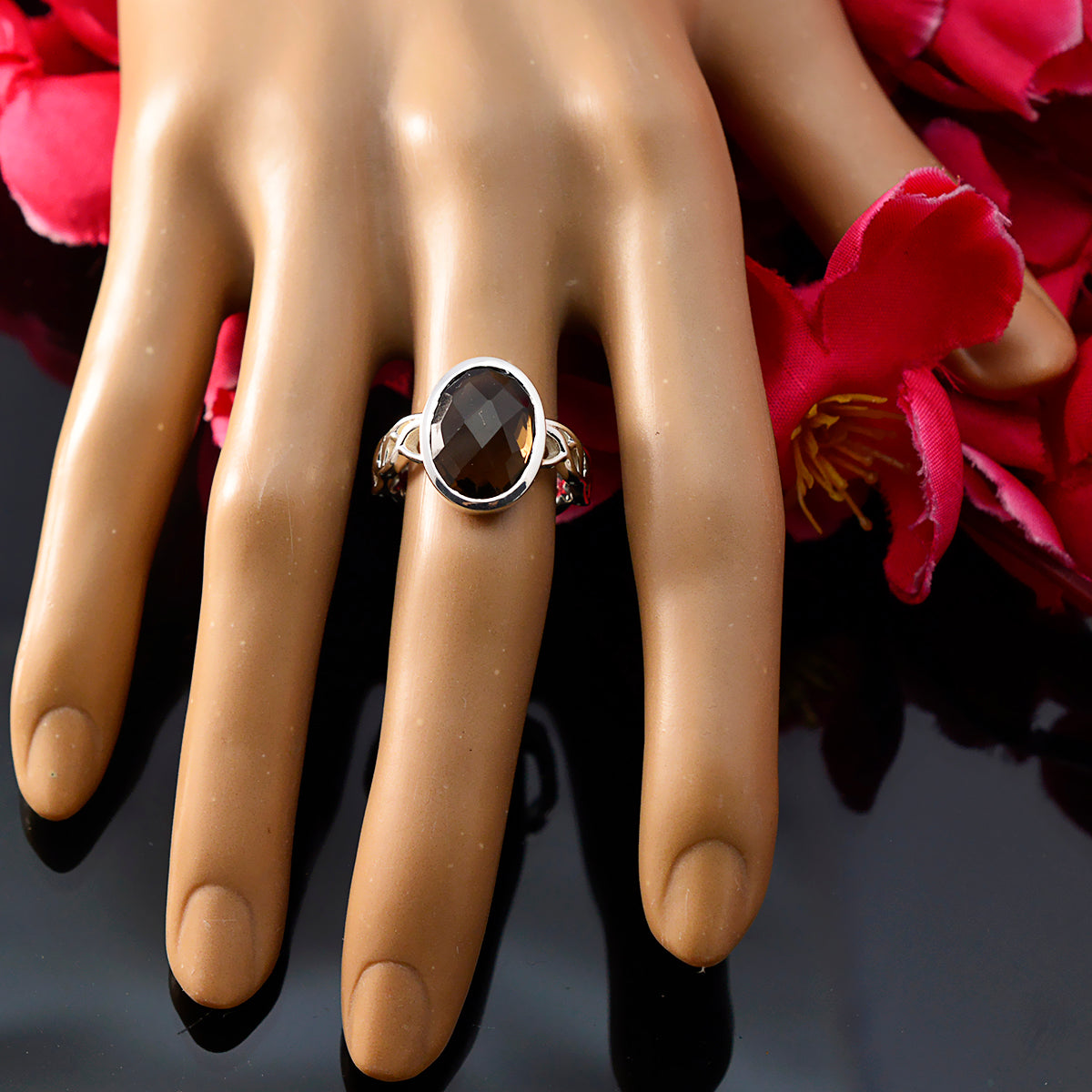 Teresa Rope-Wire Brown Solitaire Ring