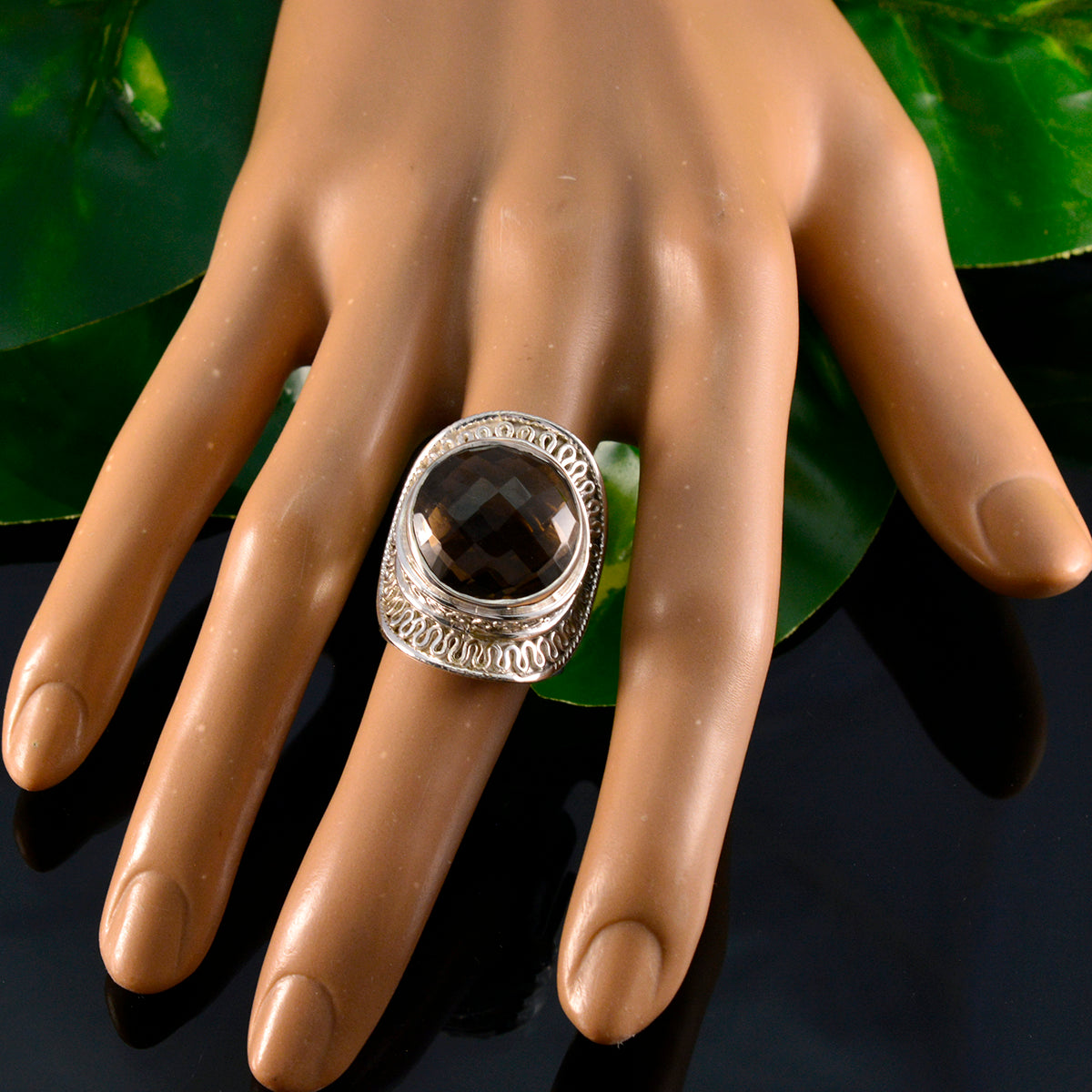 Camila Rope-Wire Brown Solitaire Ring